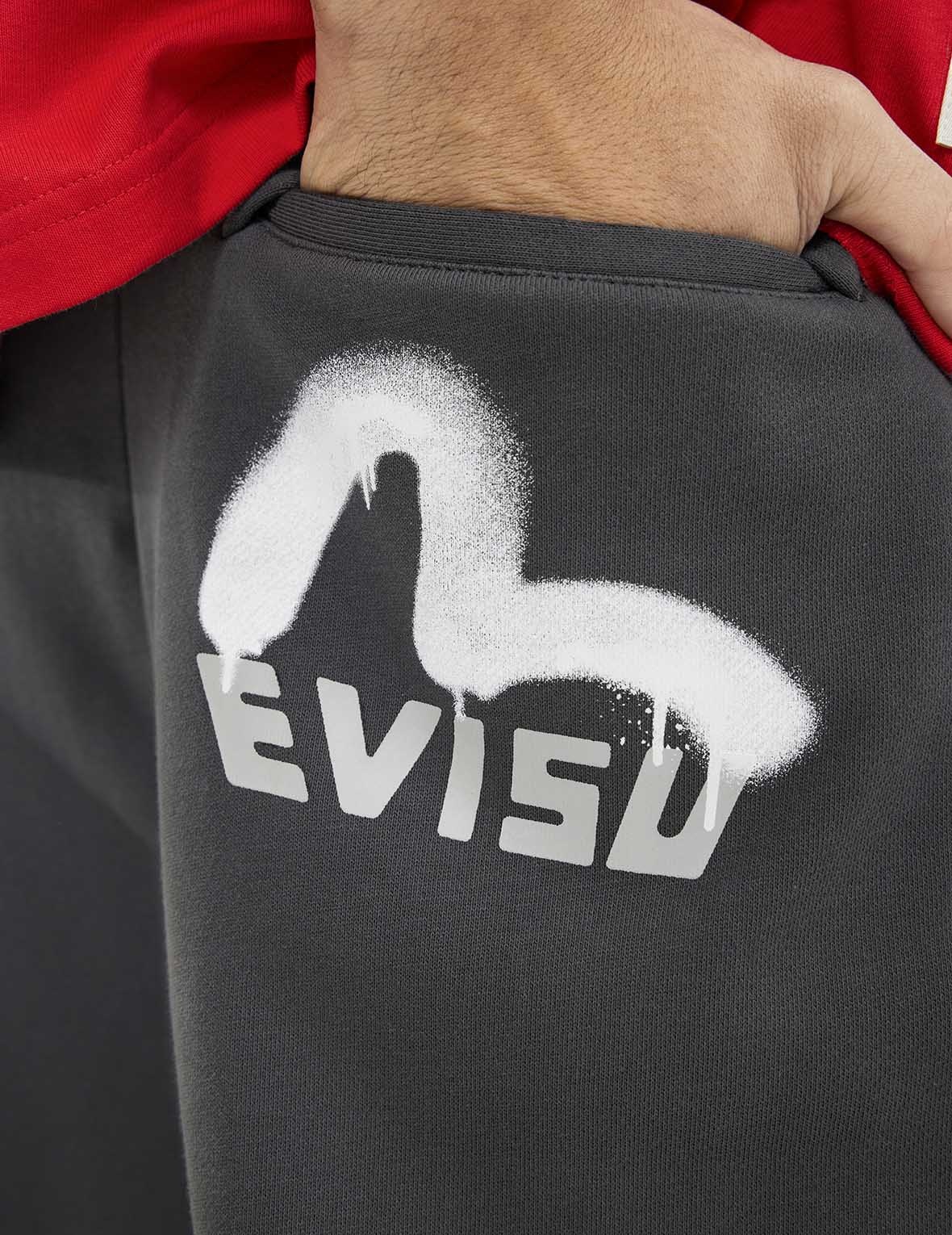 Spray-dyed Seagull and Logo Print Straight Fit Sweatpants - 7