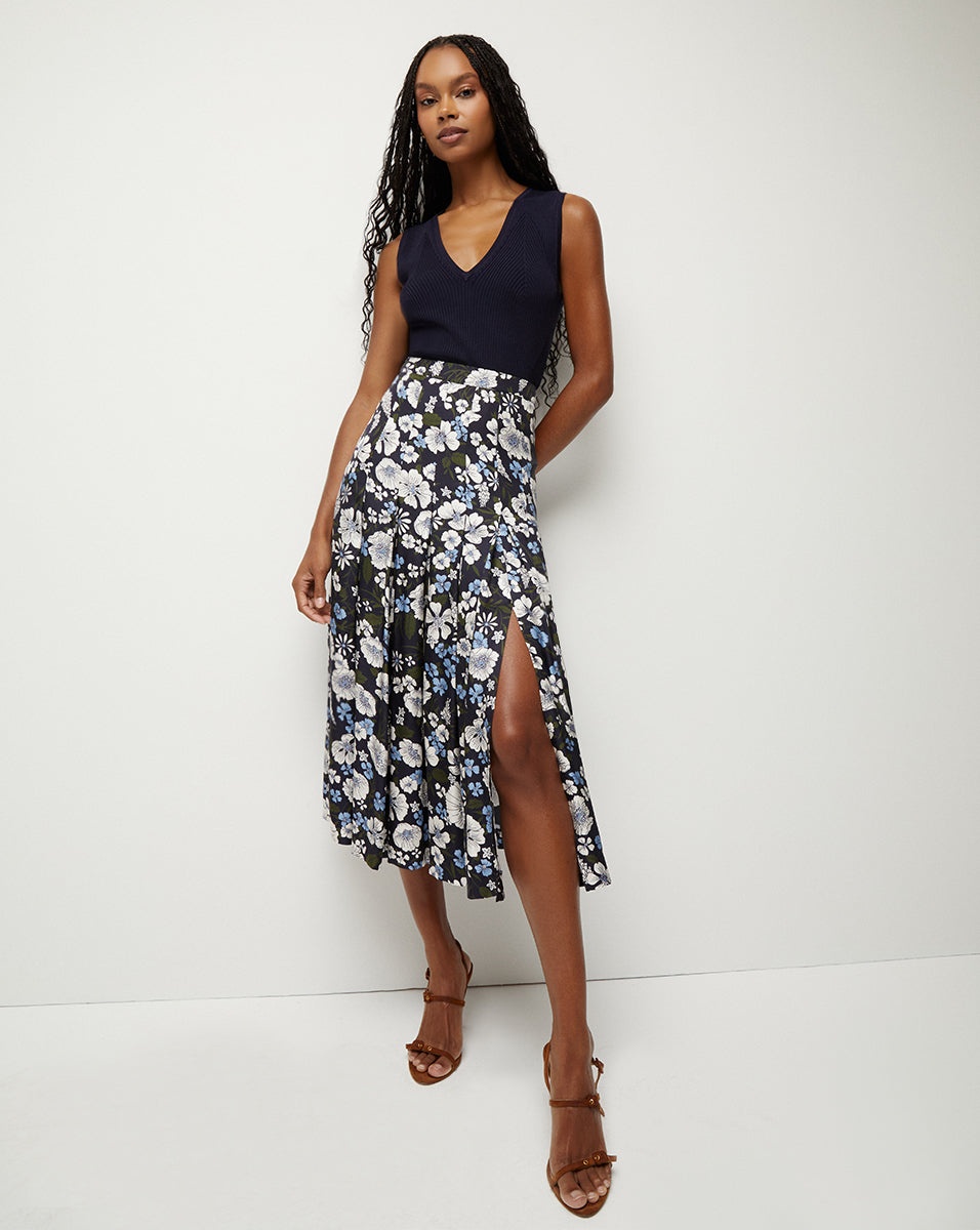 NORRIS FLORAL PLEATED MIDI SKIRT - 5