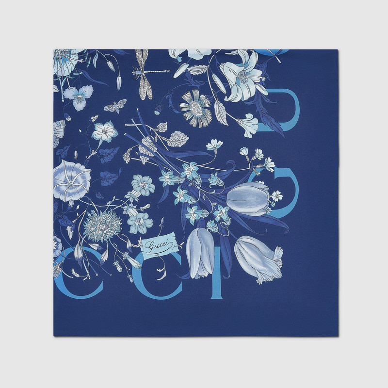GUCCI Printed silk twill carré outlook