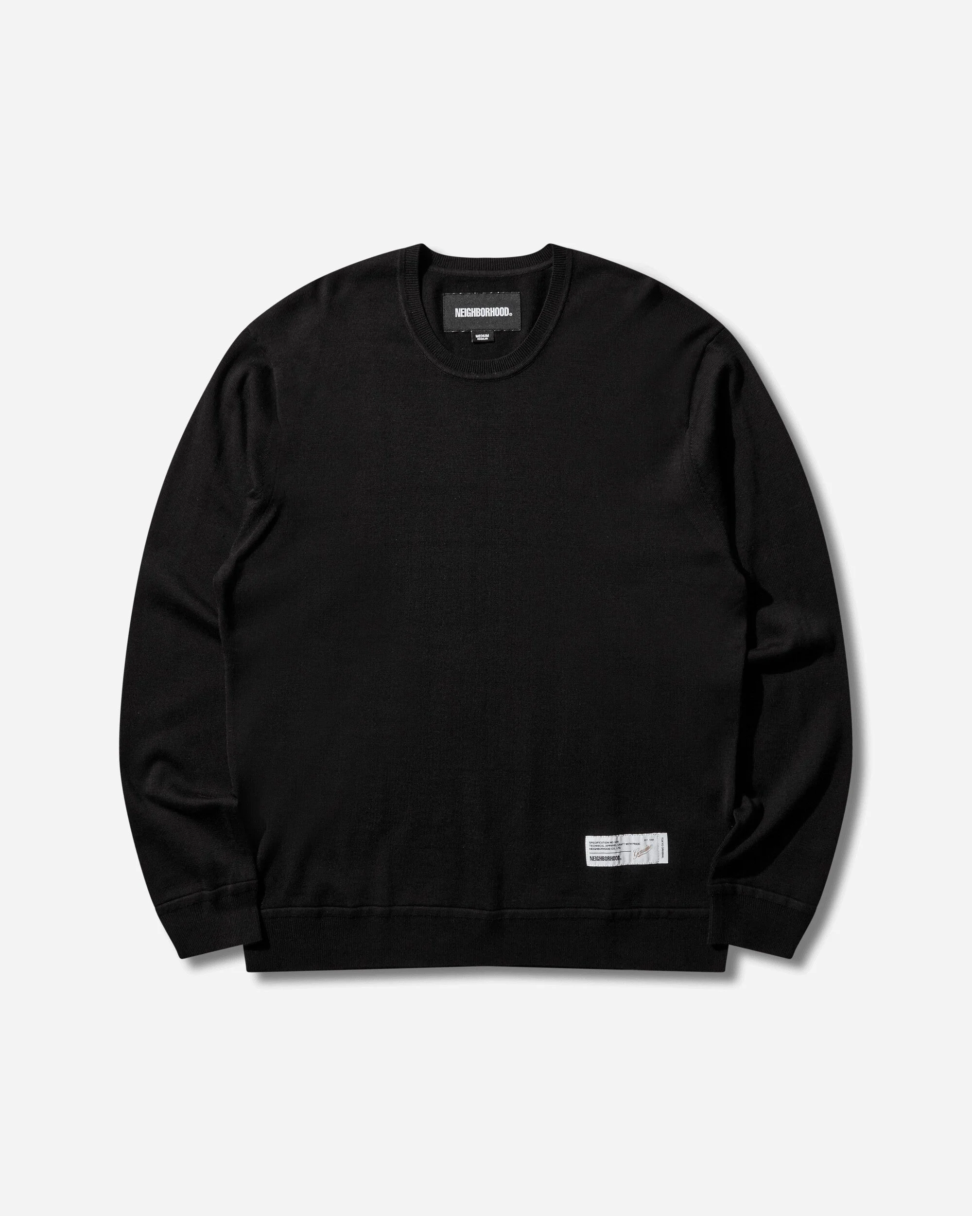Men's Plain Crewneck Sweater Black - 1
