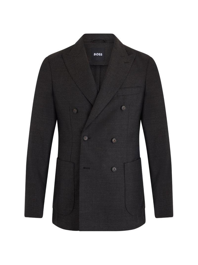 double-breasted textured blazer 1