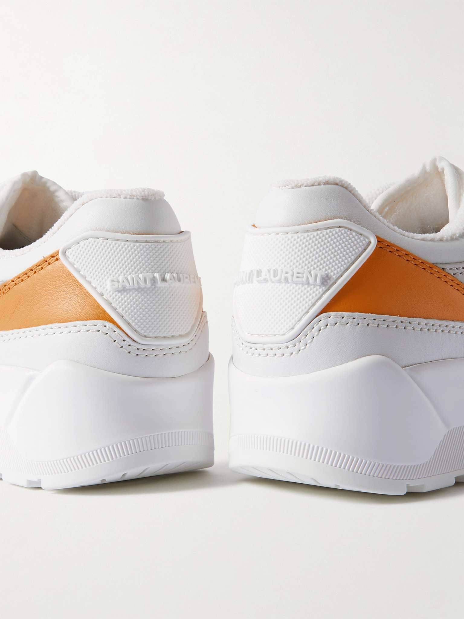 Colour-Block Leather Low-Top Sneakers - 10