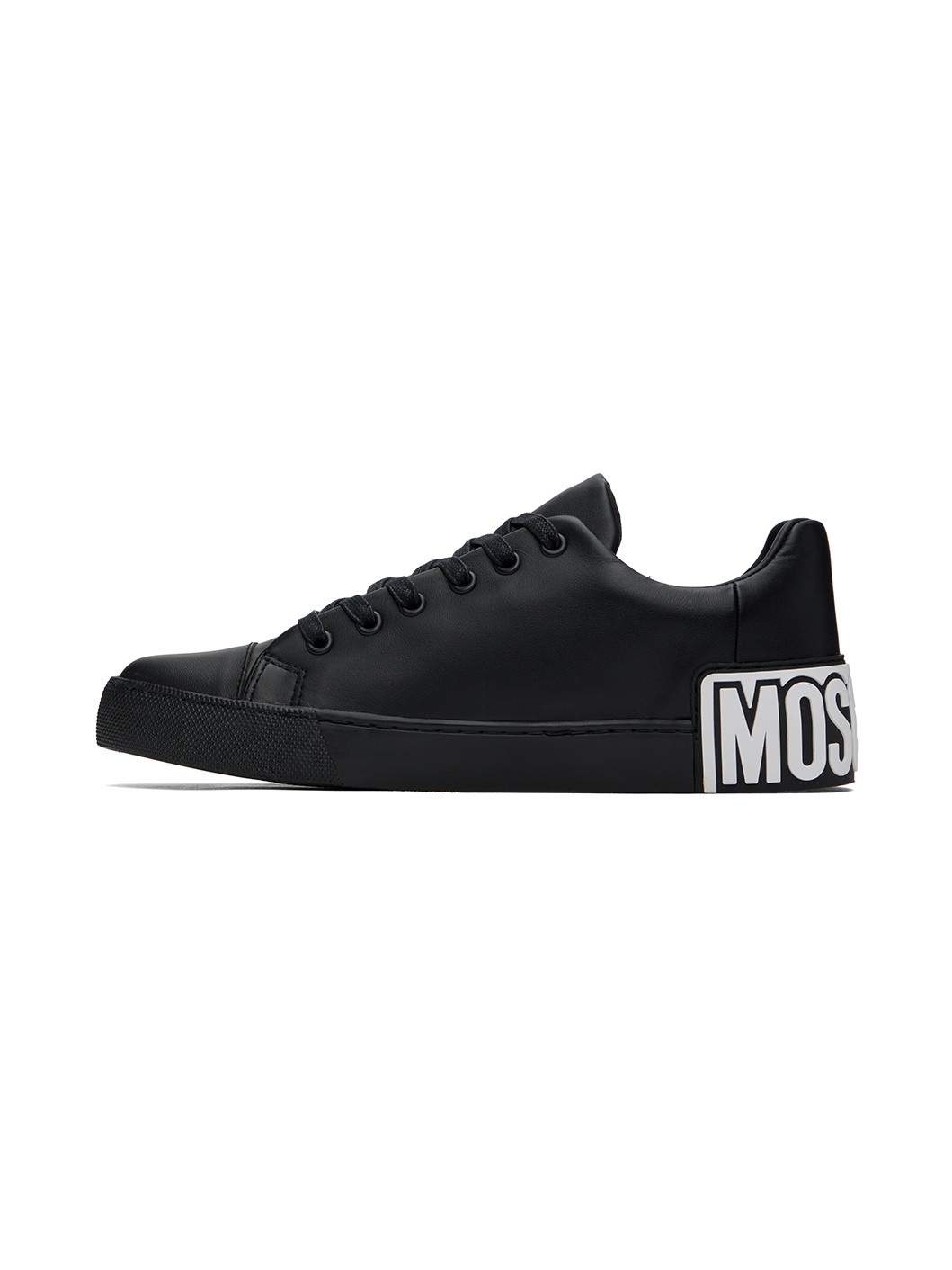 Black Maxi Logo Calfskin Sneakers - 3