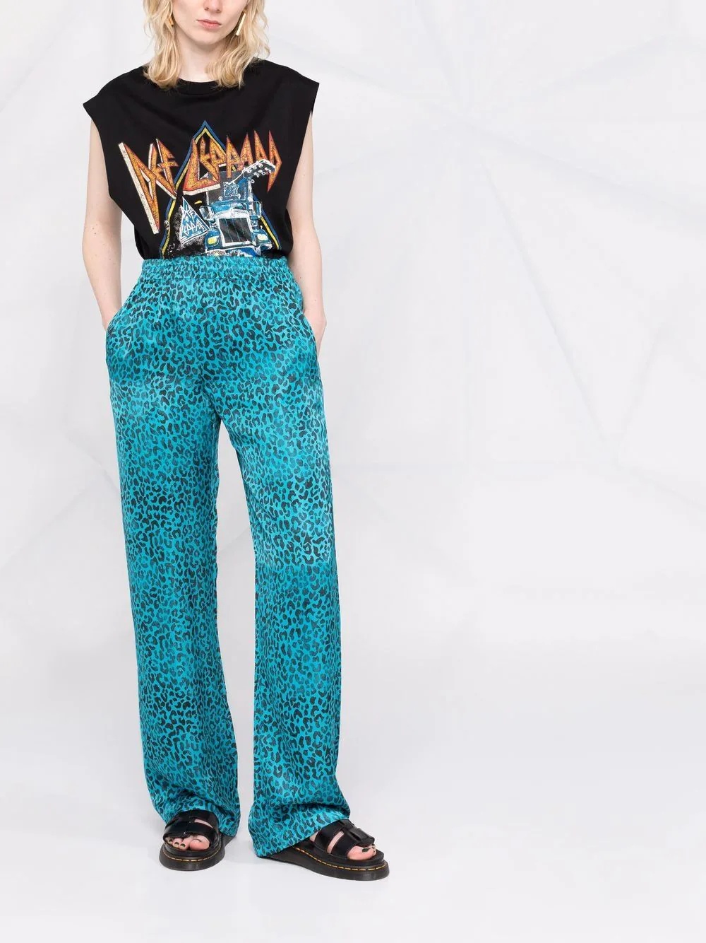 leopard-print  straight-leg trousers - 2