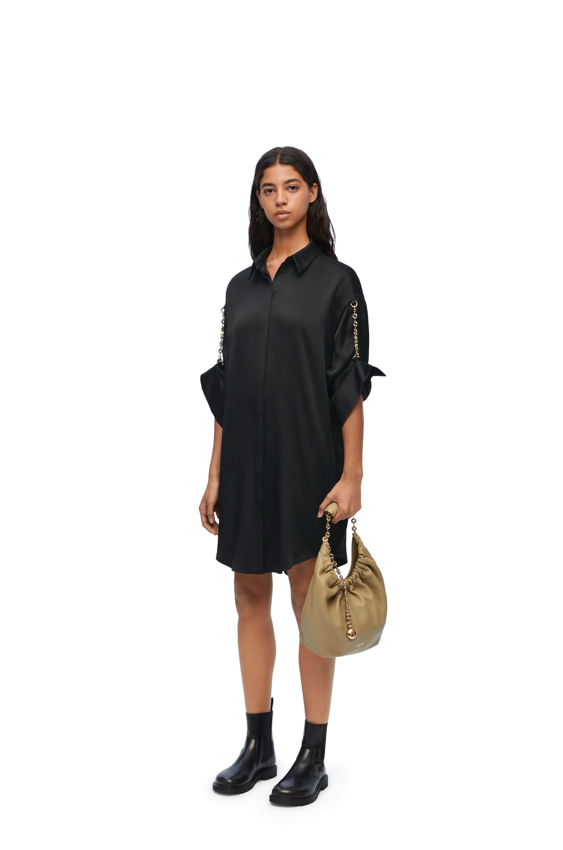 Chain shirt dress in silk - 2