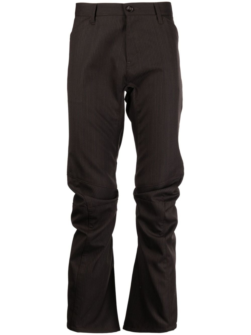 stripe-print ruched tailored trousers - 2