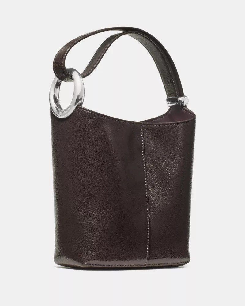 Halo Glazed Leather Mini Bucket Bag 6