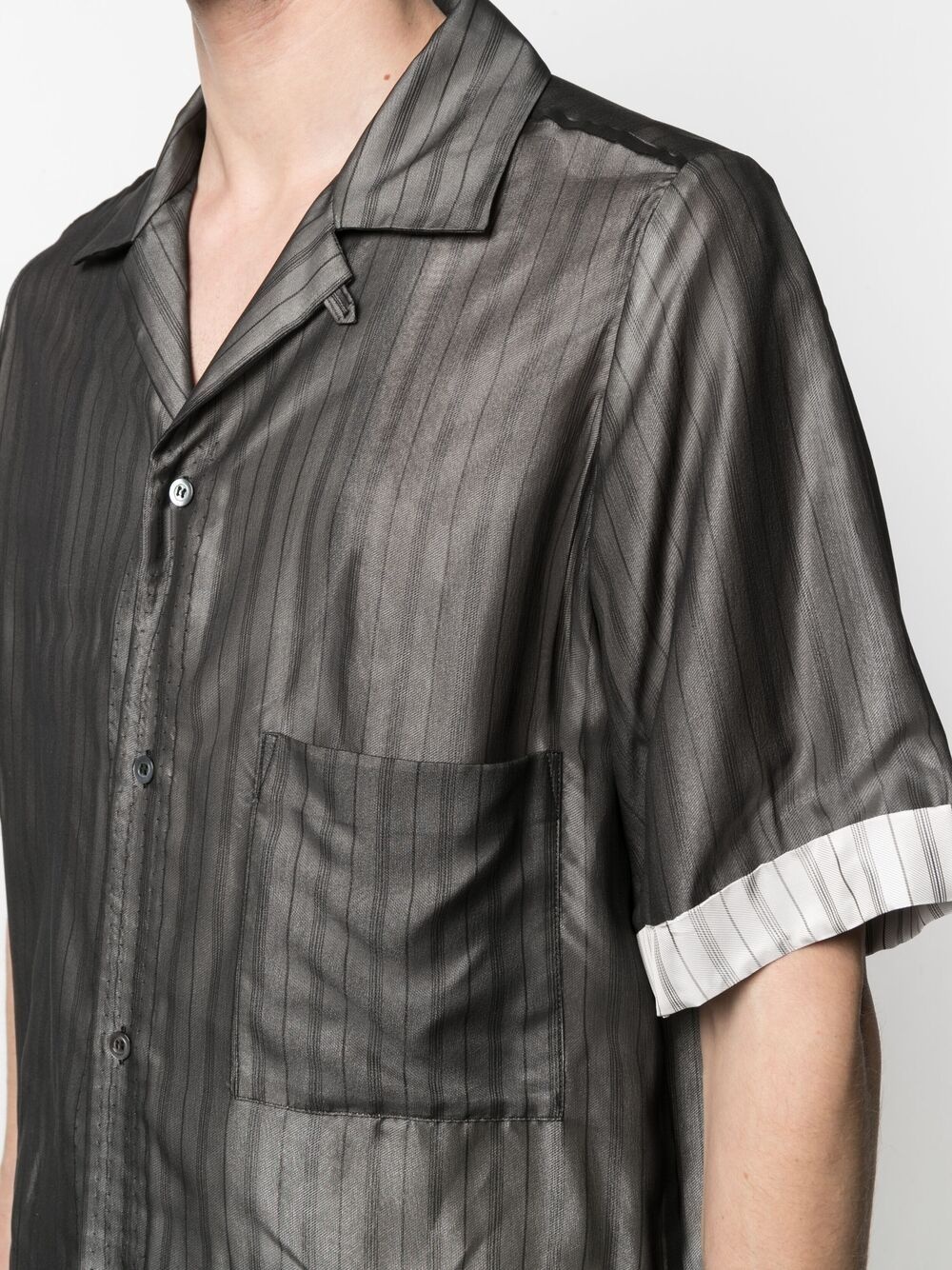 layered-effect four-stitch shirt - 5