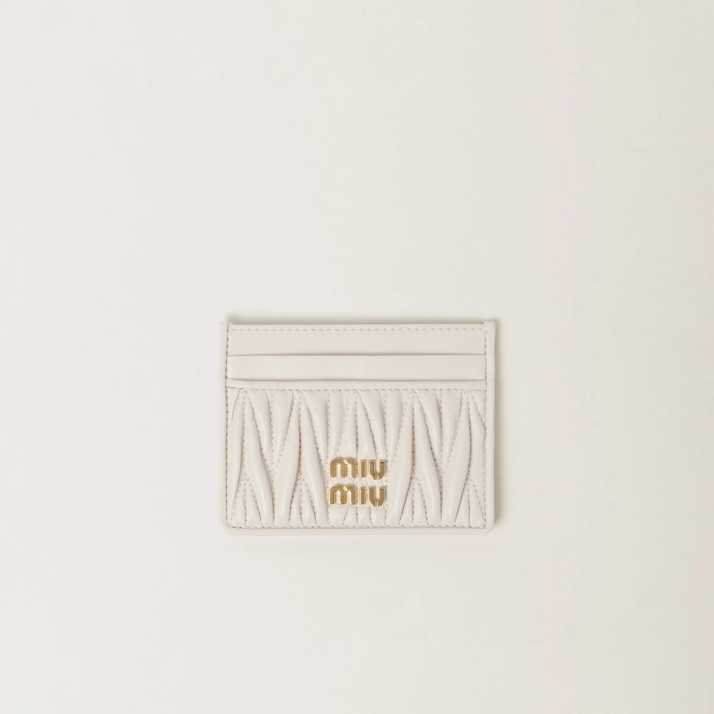 Matelassé nappa leather card holder - 1