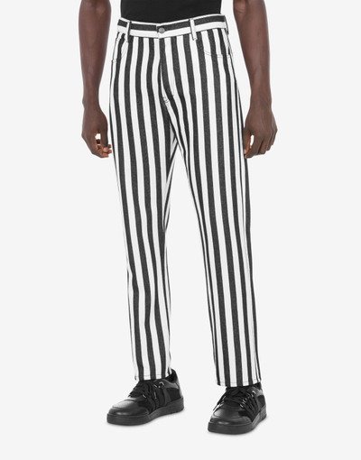 Moschino ARCHIVE STRIPES COTTON-BLEND TROUSERS outlook