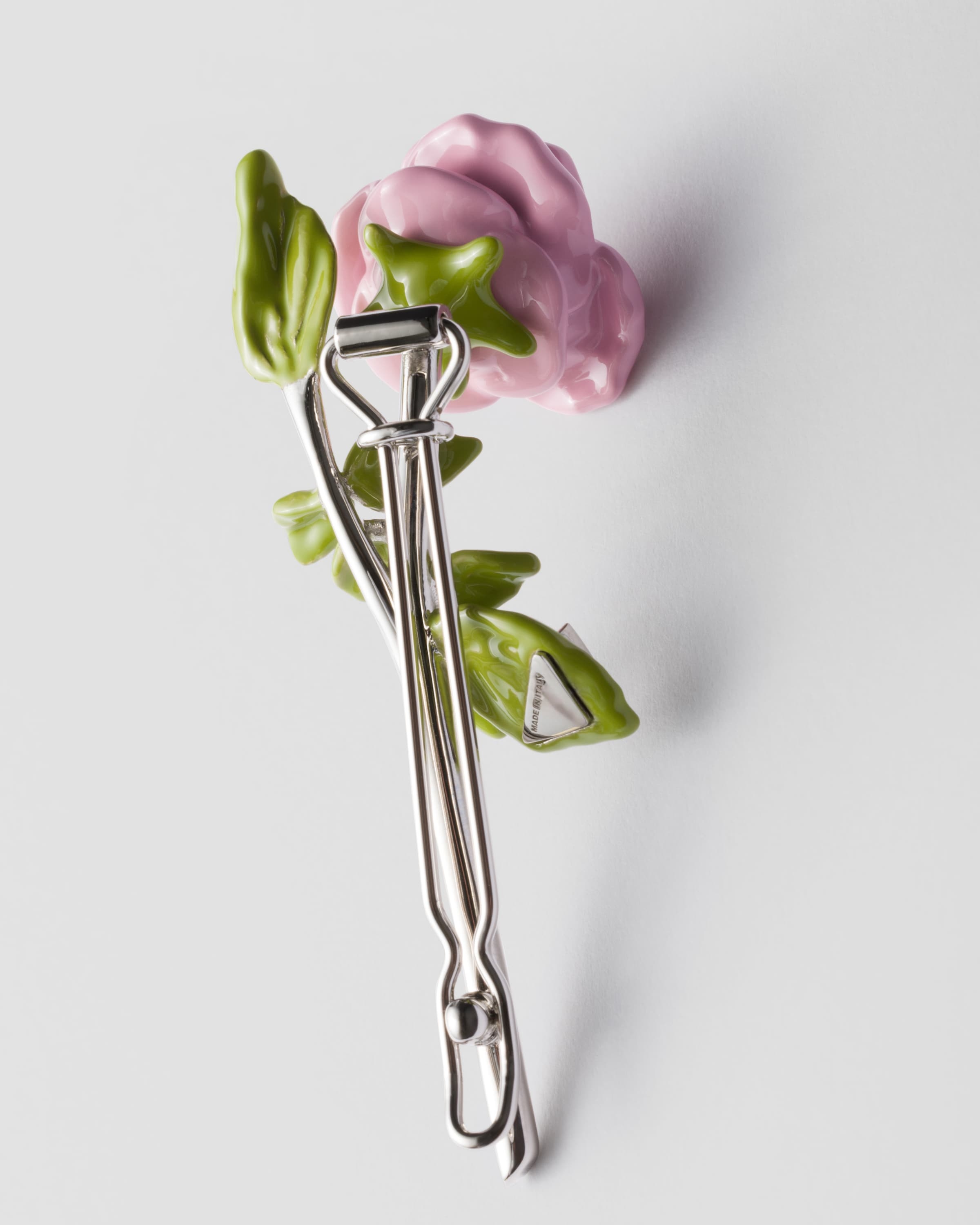 Enamelled metal hair clip - 3