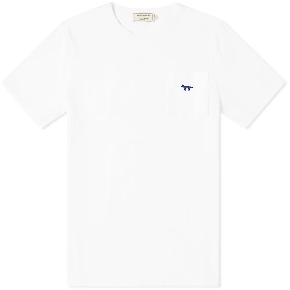 Maison Kitsuné Navy Fox Patch Classic Pocket Tee - 1