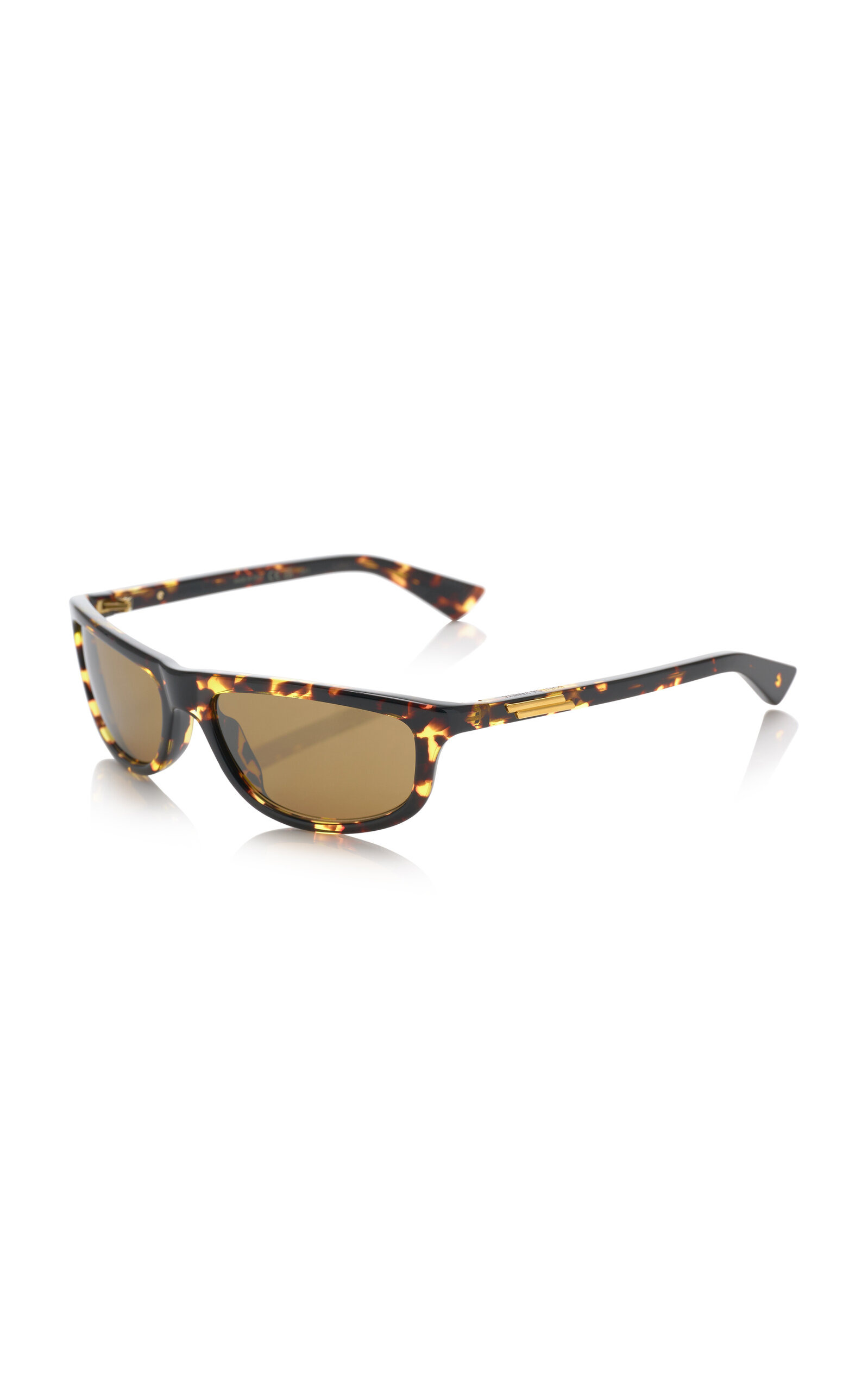 Slim Square-Frame Tortoiseshell Acetate Sunglasses brown - 3