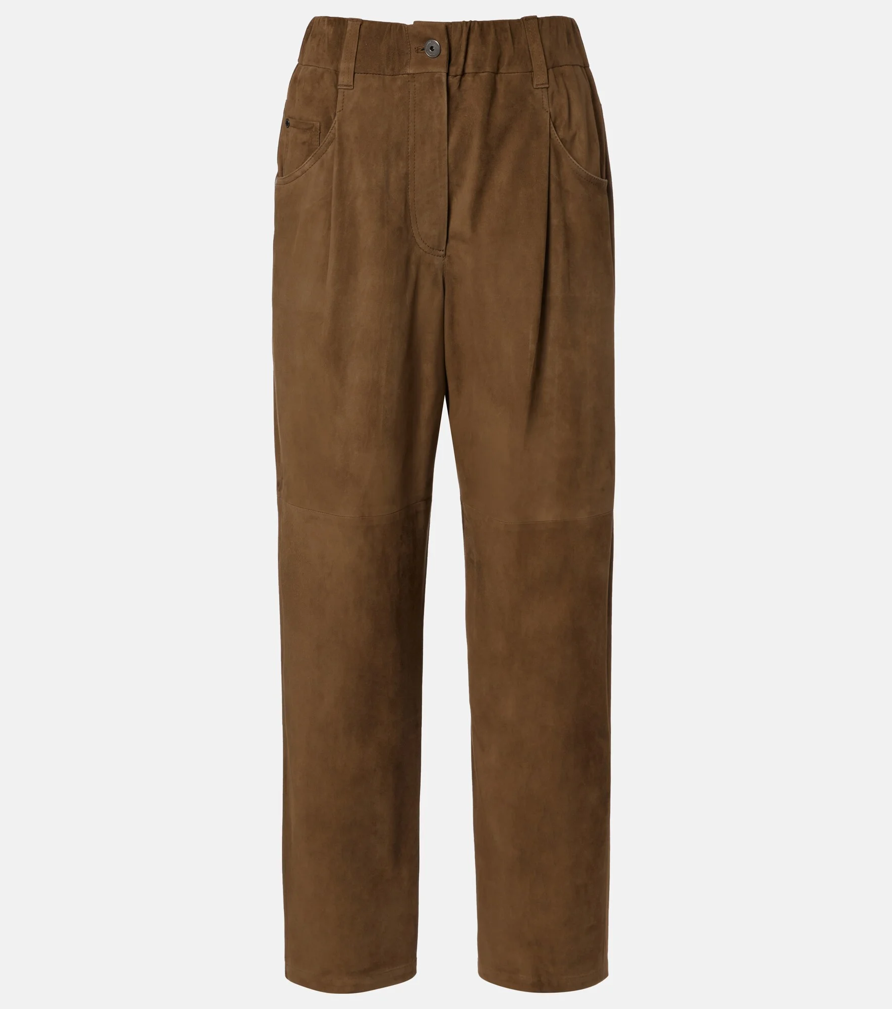Monili suede straight pants - 1