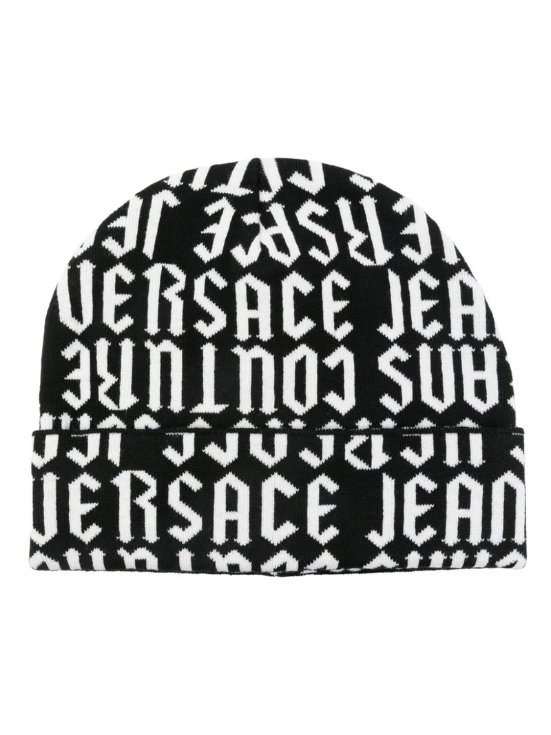 logo-jacquard beanie hat 1