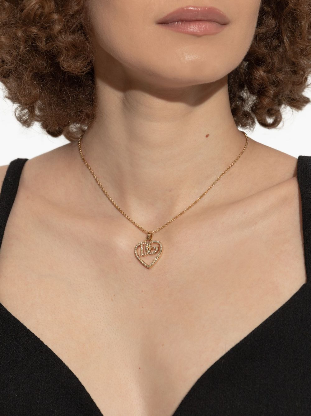 logo-pendant crystal-embellished necklace - 2