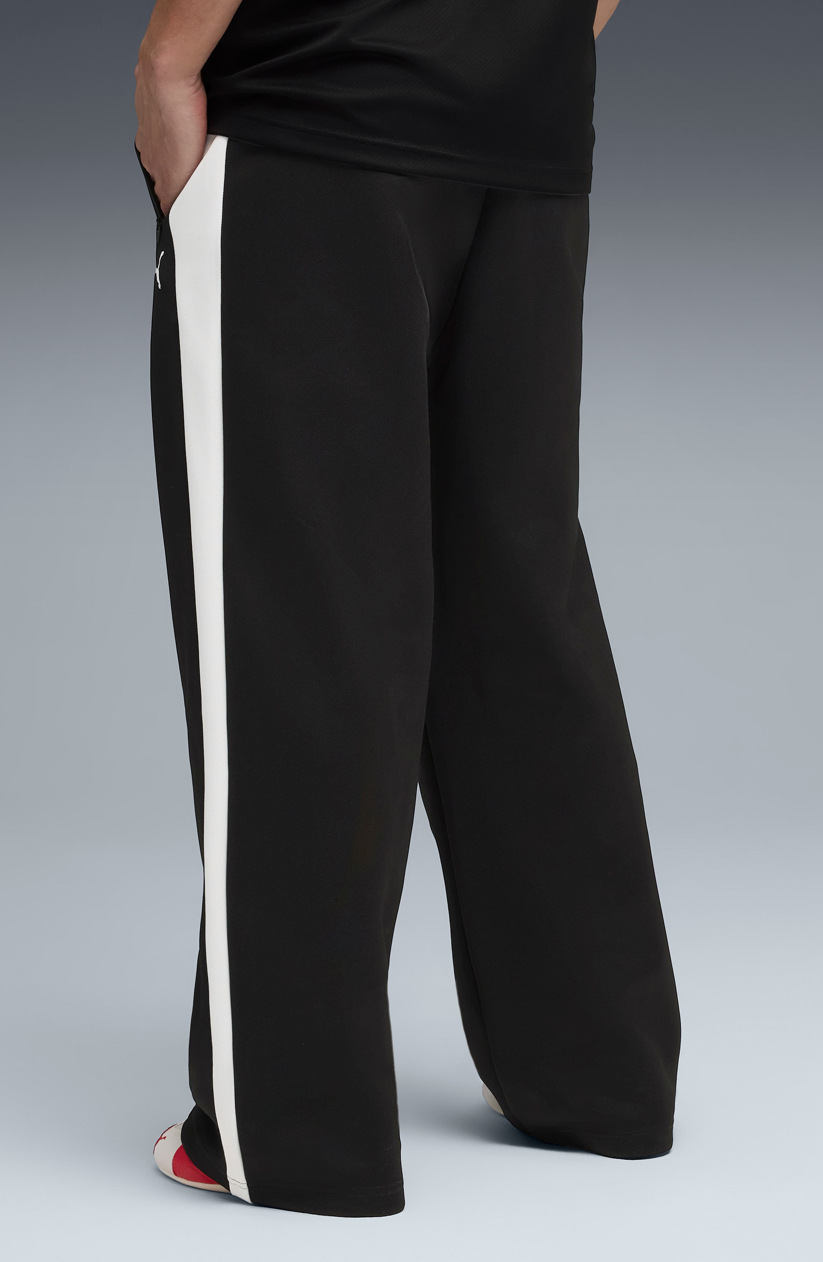 PUMA T7 Wide Leg Track Pants in Puma Black at Nordstrom - 3