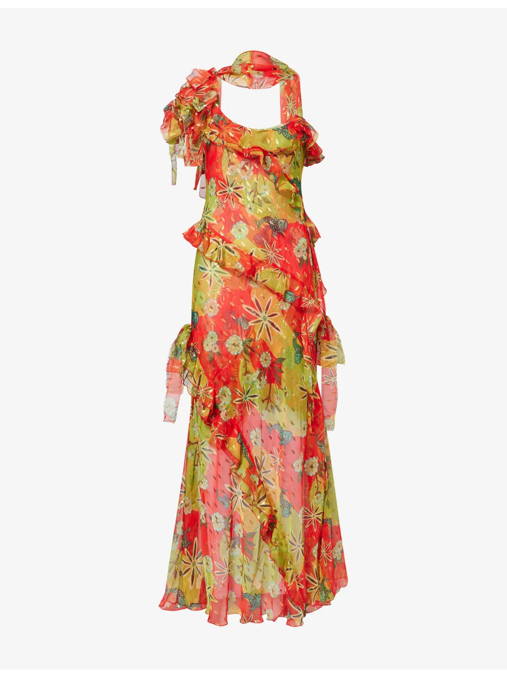 Monica Ruffled Chiffon Maxi Dress - 1