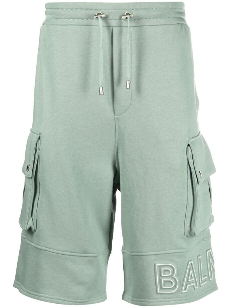 embossed-logo cotton bermuda shorts 1