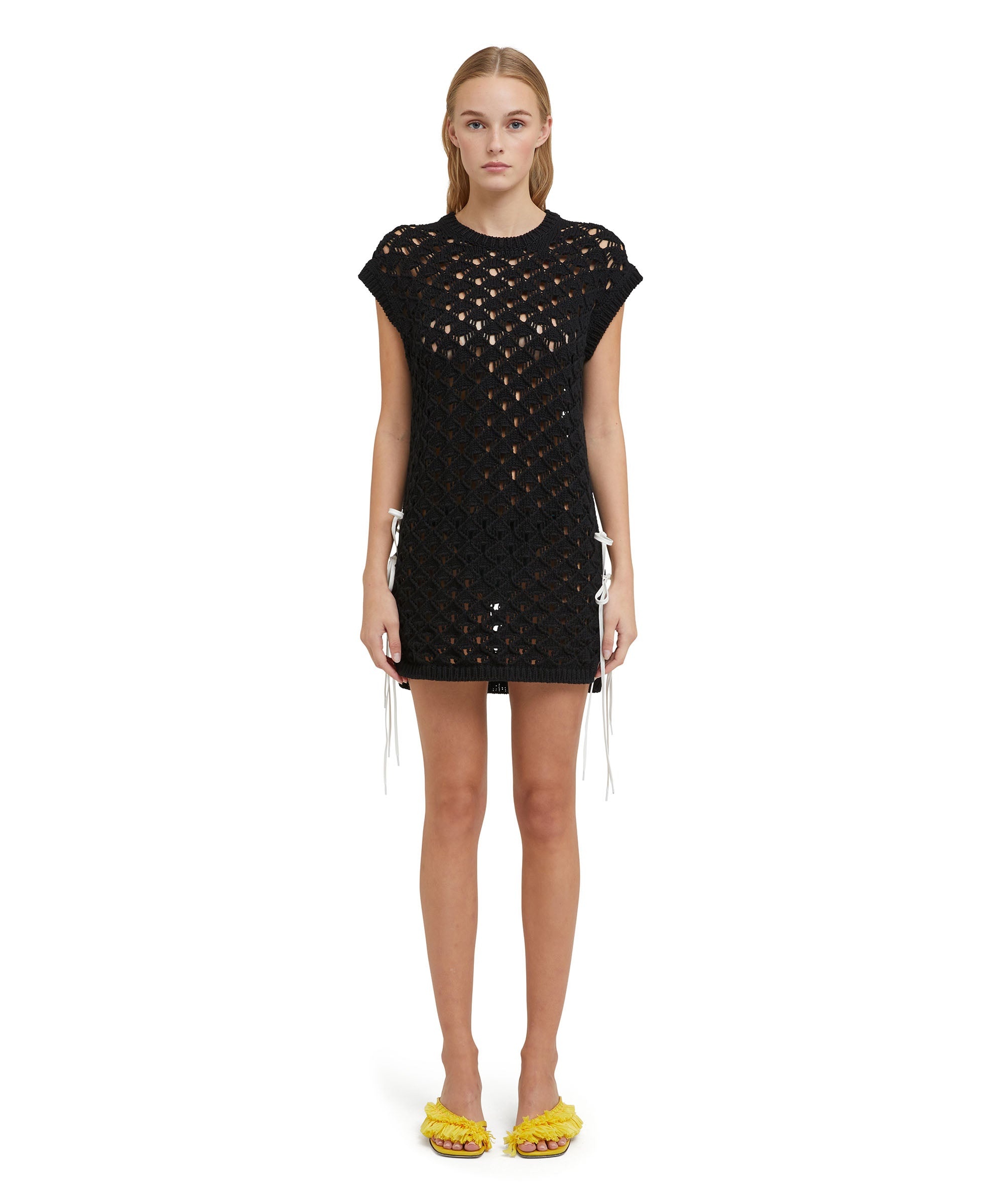 Crochet shirt cotton short dress - 2