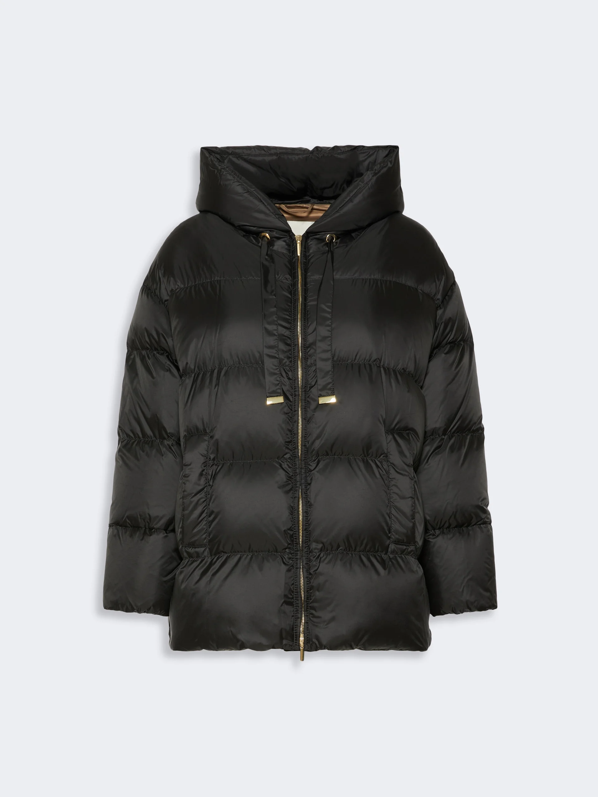 NERINE Short roomy puffer jacket in water-repellent plain-weave fabric - BLACK - 1