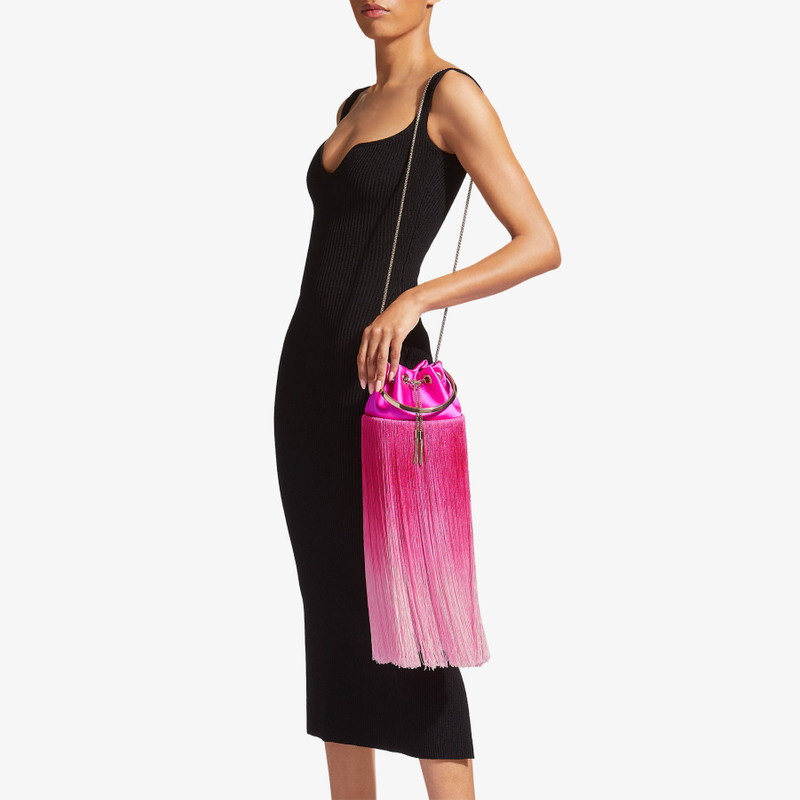 JIMMY CHOO Bon Bon
Fuchsia Satin Bag with Fringes outlook