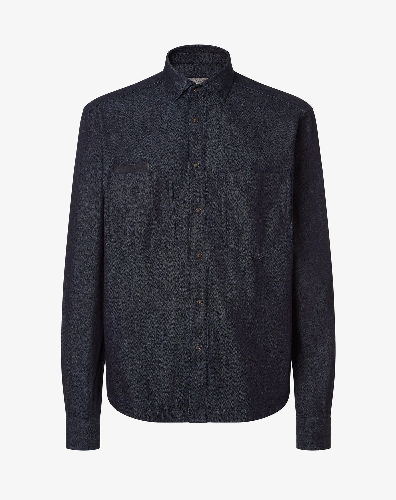 Navy blue denim shirt - 1