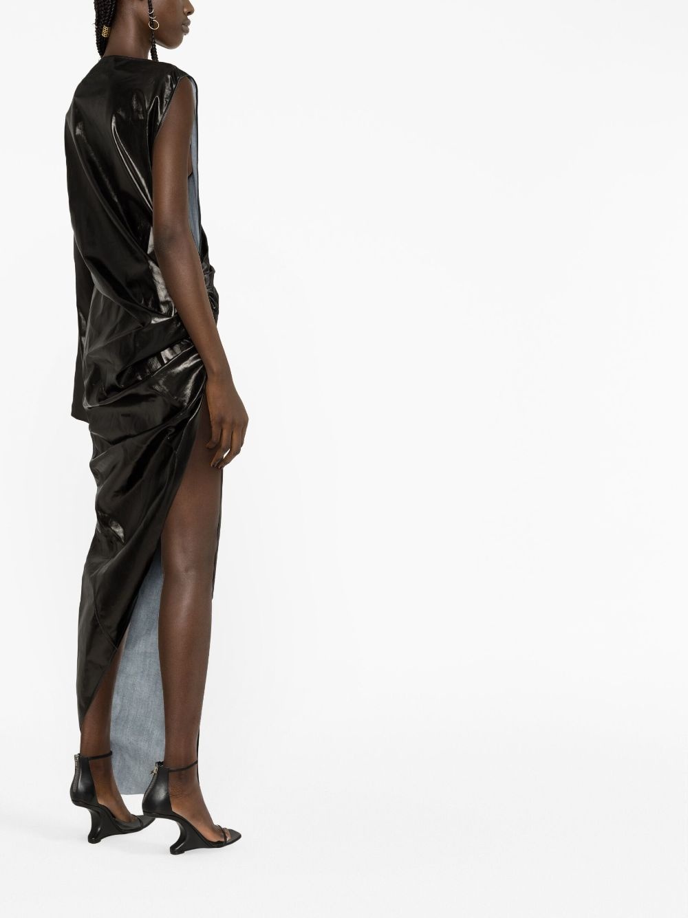 high-shine single-shoulder dress - 3