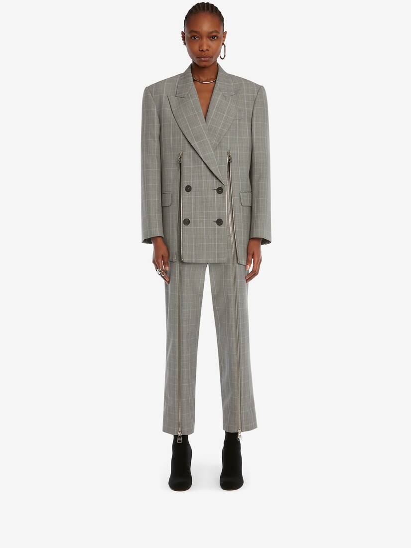 Boxy Double-breasted Jacket in Black/ivory - 2