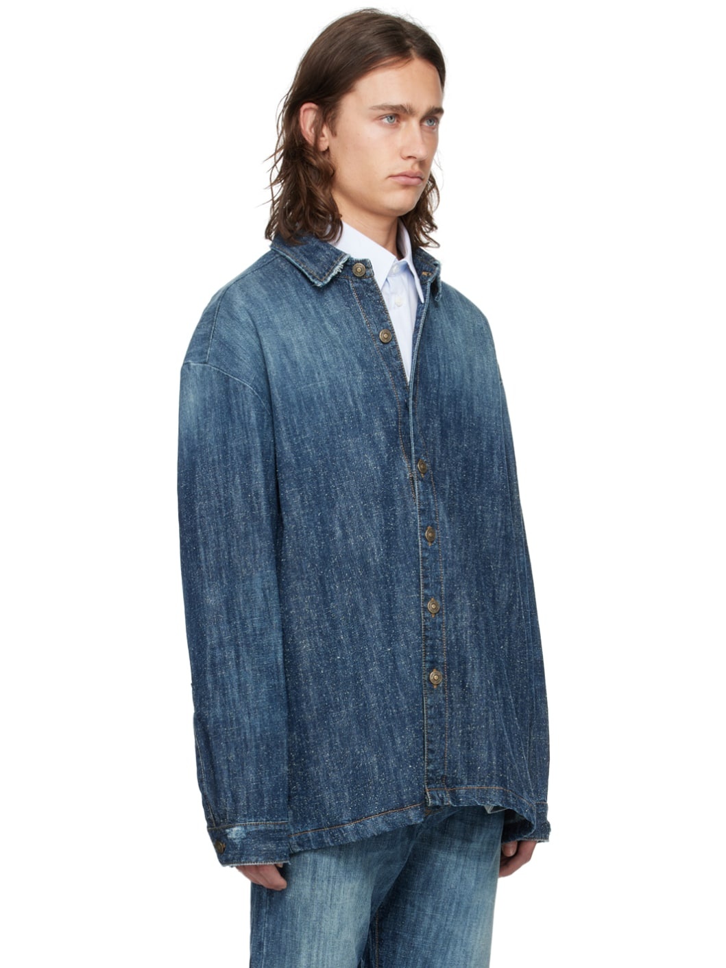 Blue Faded Denim Shirt - 2