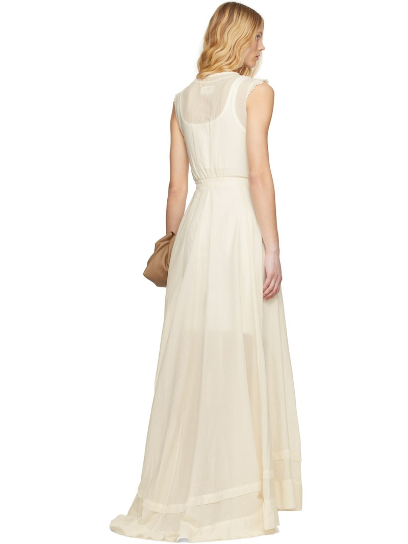 Off-White Cotton Voile Maxi Dress 3