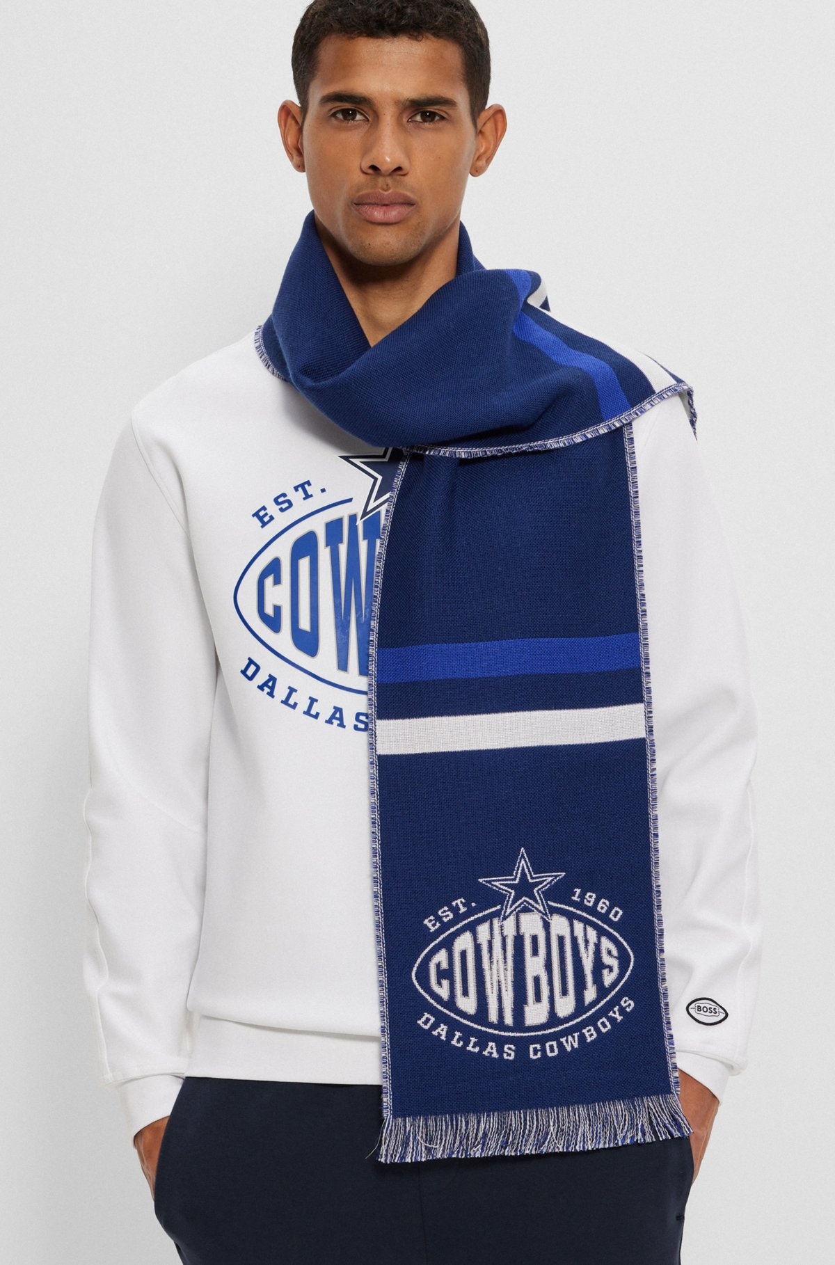 BOSS X NFL LOGO SCARF WITH DALLAS COWBOYS BRANDING - 3