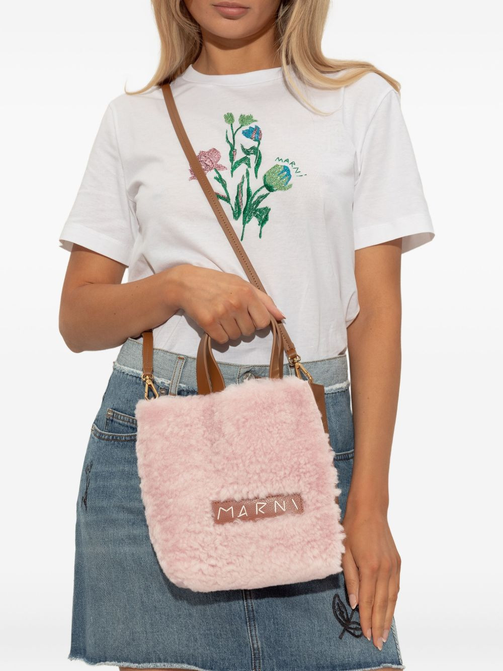 shearling tote bag - 2