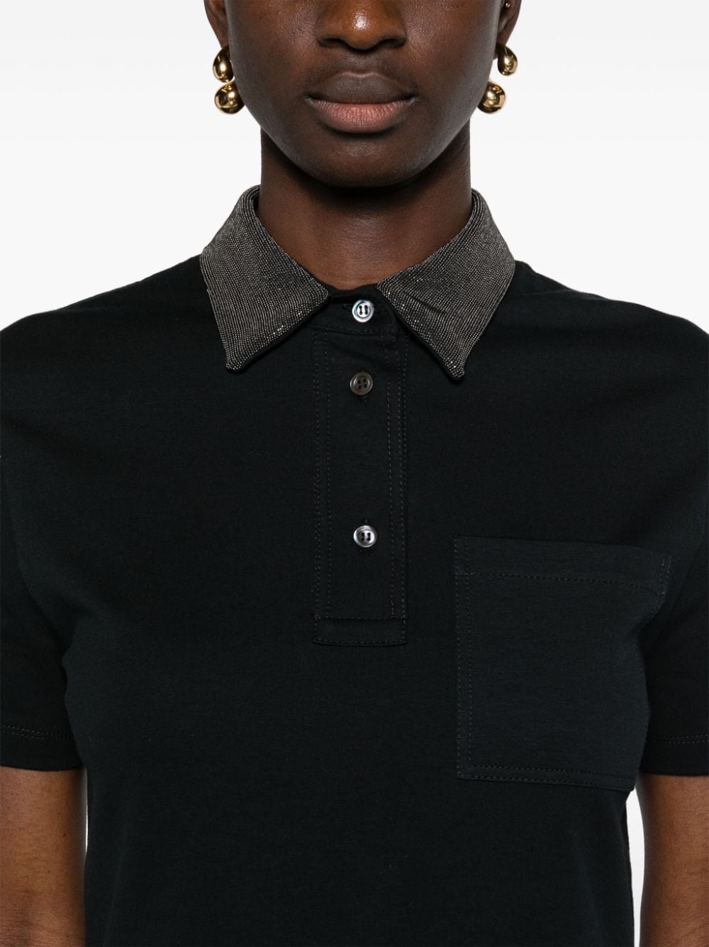 Monili-chain short-sleeve polo dress - 5