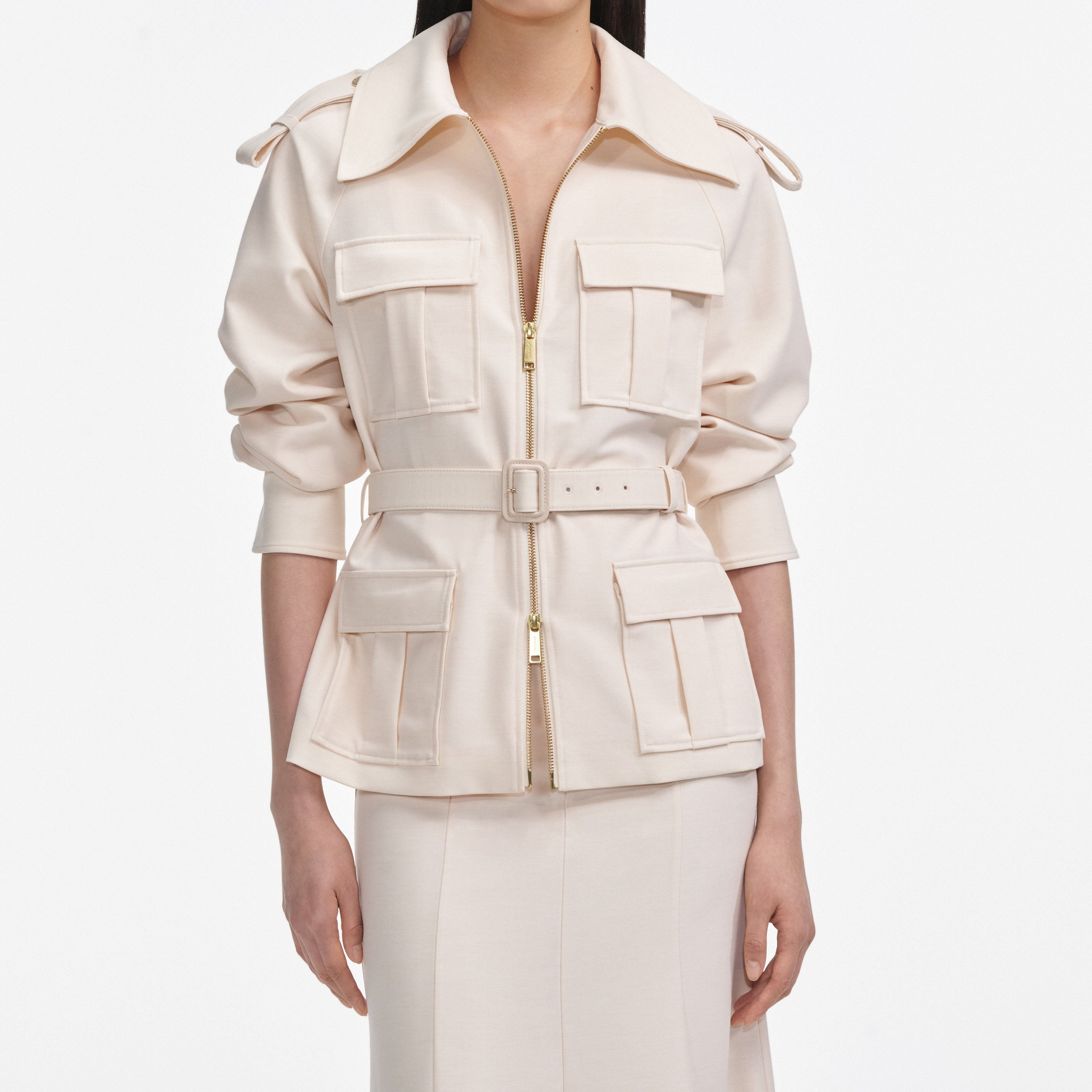 Cream Twill Midi Dress - 4