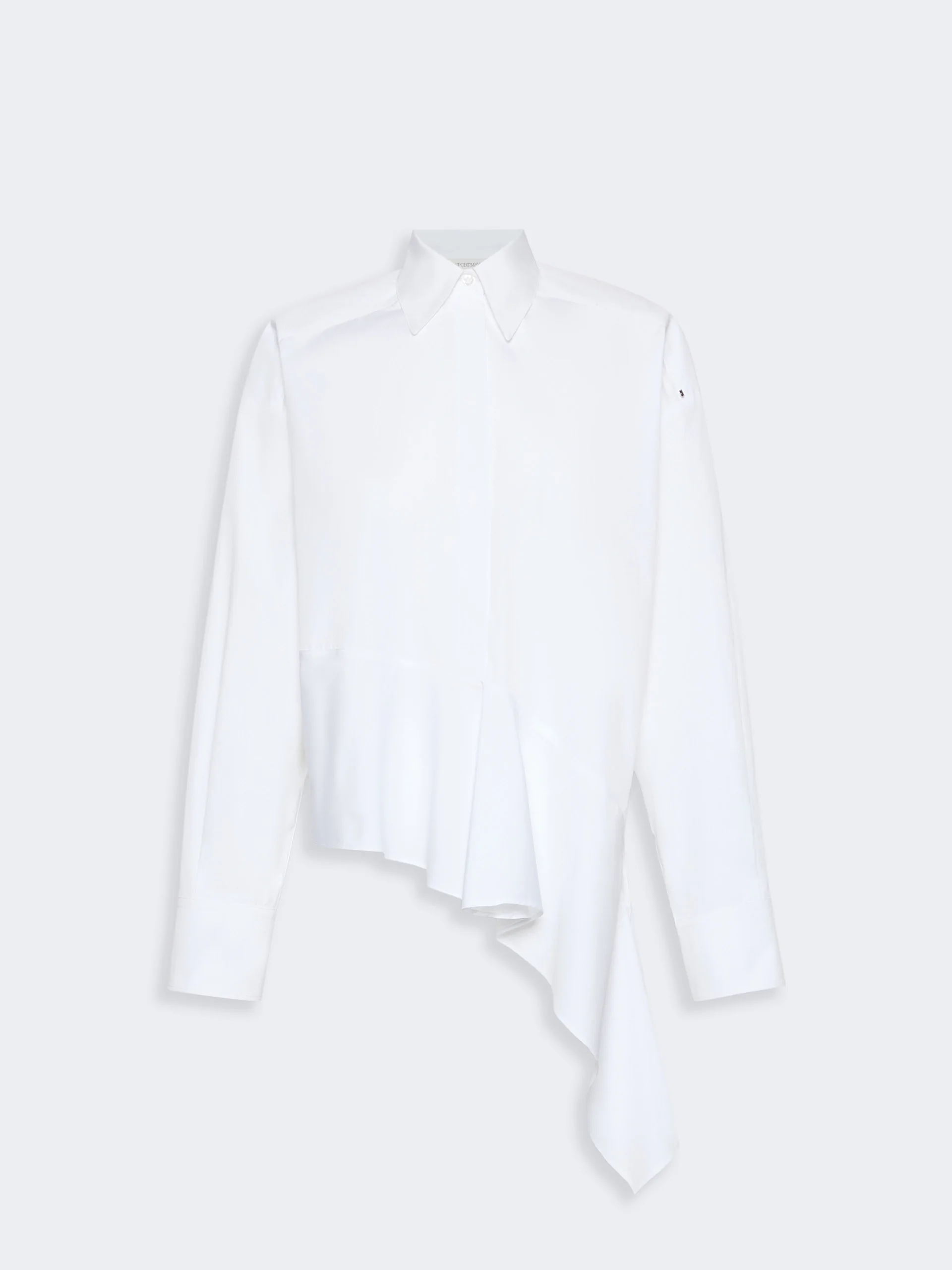 ARCELLA Asymmetrical poplin shirt - OPTICAL WHITE - 1