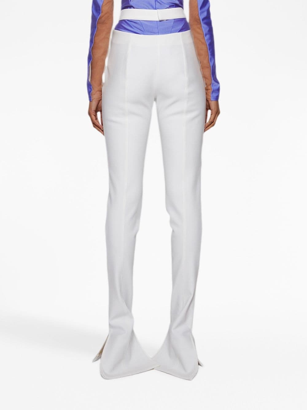 Bonded cut-out flared trousers - 5