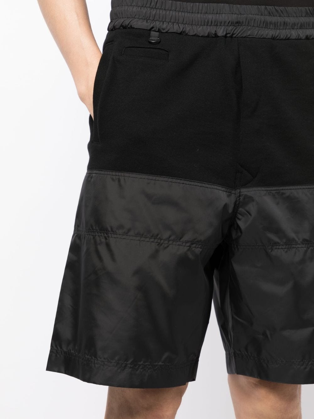 panelled-design elasticated-waistband track shorts - 5