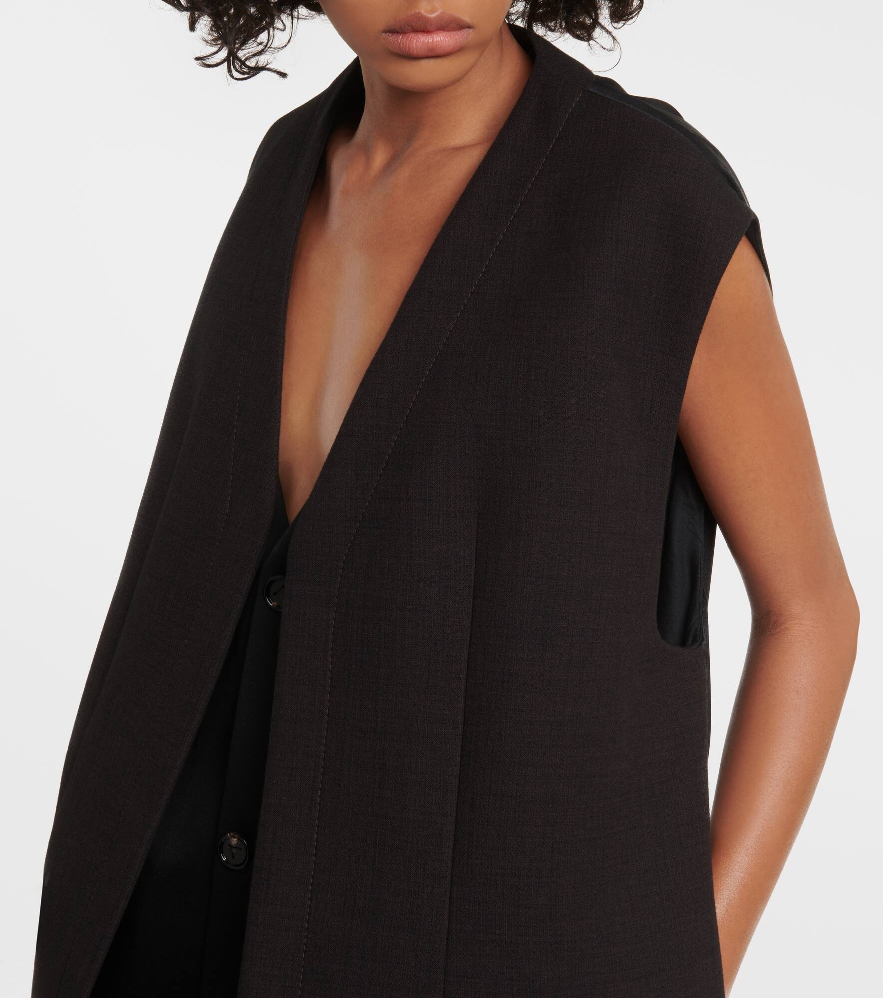 Layered cotton-blend vest - 4