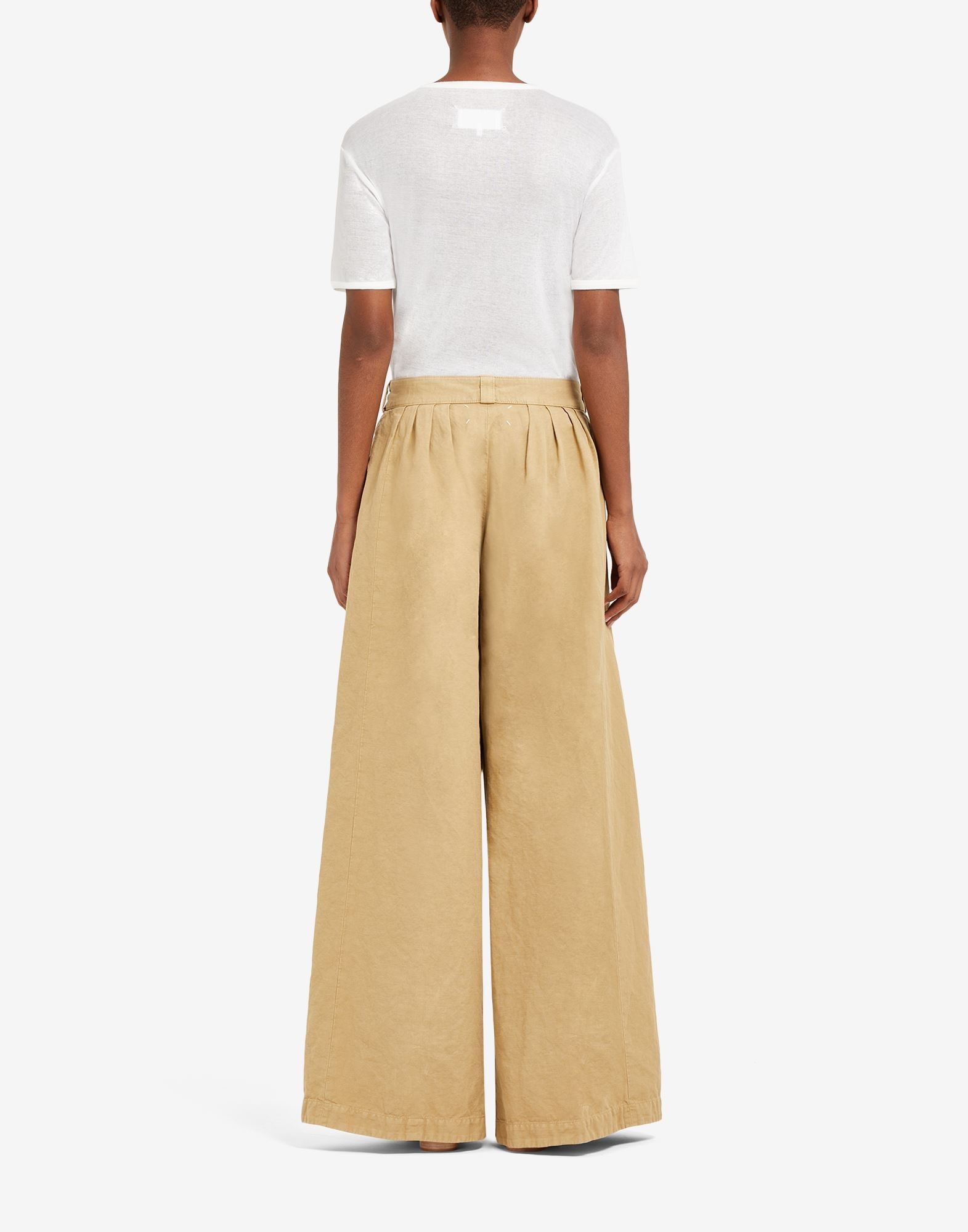 Wide-leg cotton trousers - 4