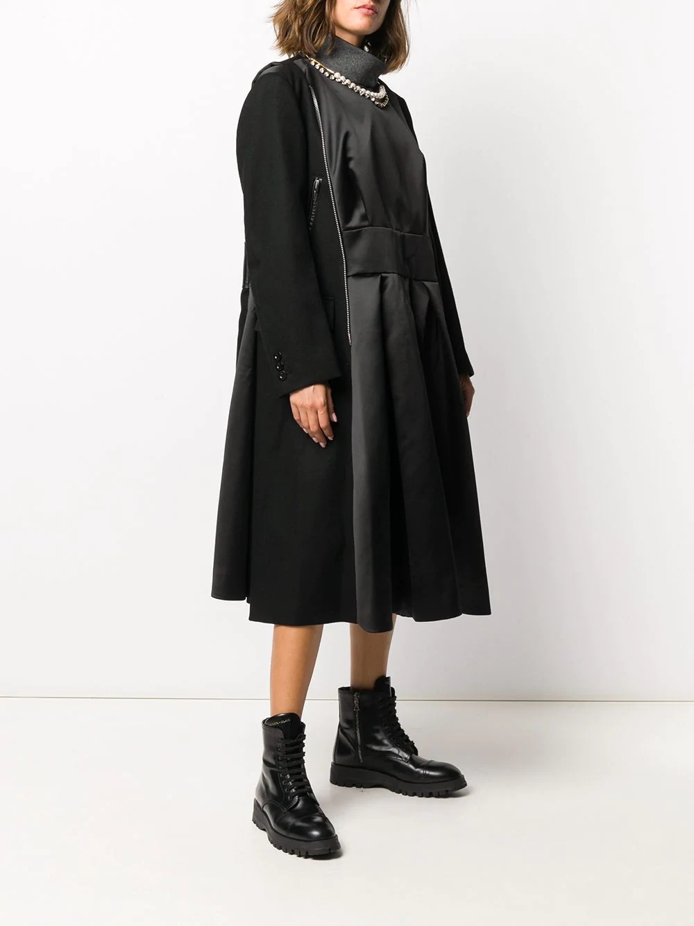 asymmetric zipped coat - 3