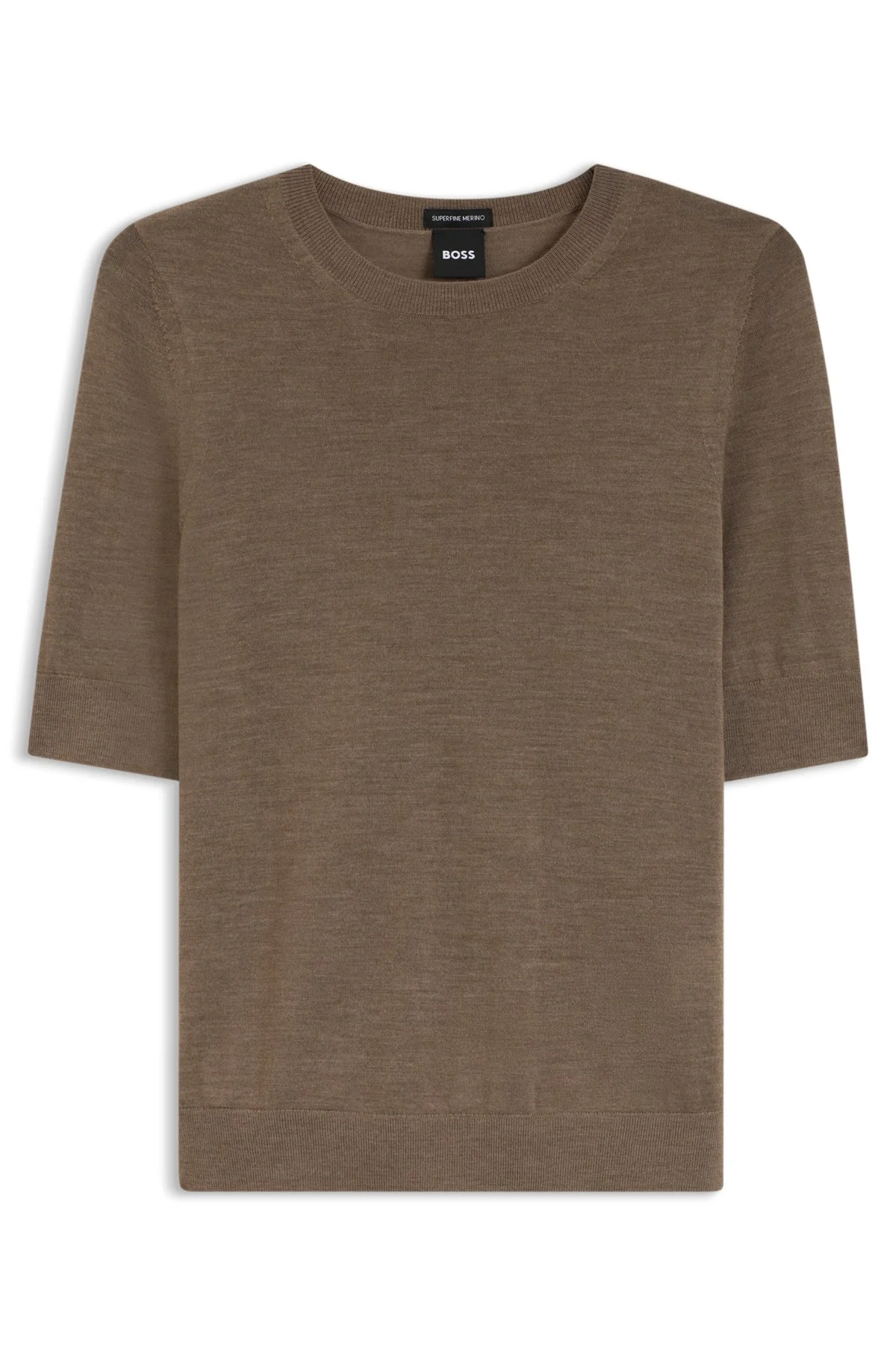 SLIM-FIT SHORT-SLEEVED SWEATER IN SUPERFINE MERINO WOOL - 1