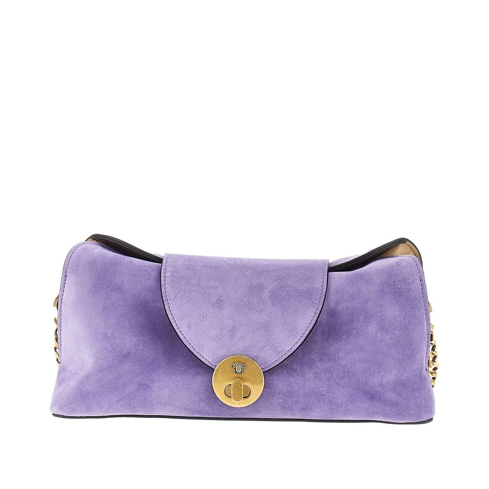 Versace Vivian Suede Leather Clutch Purple - 1