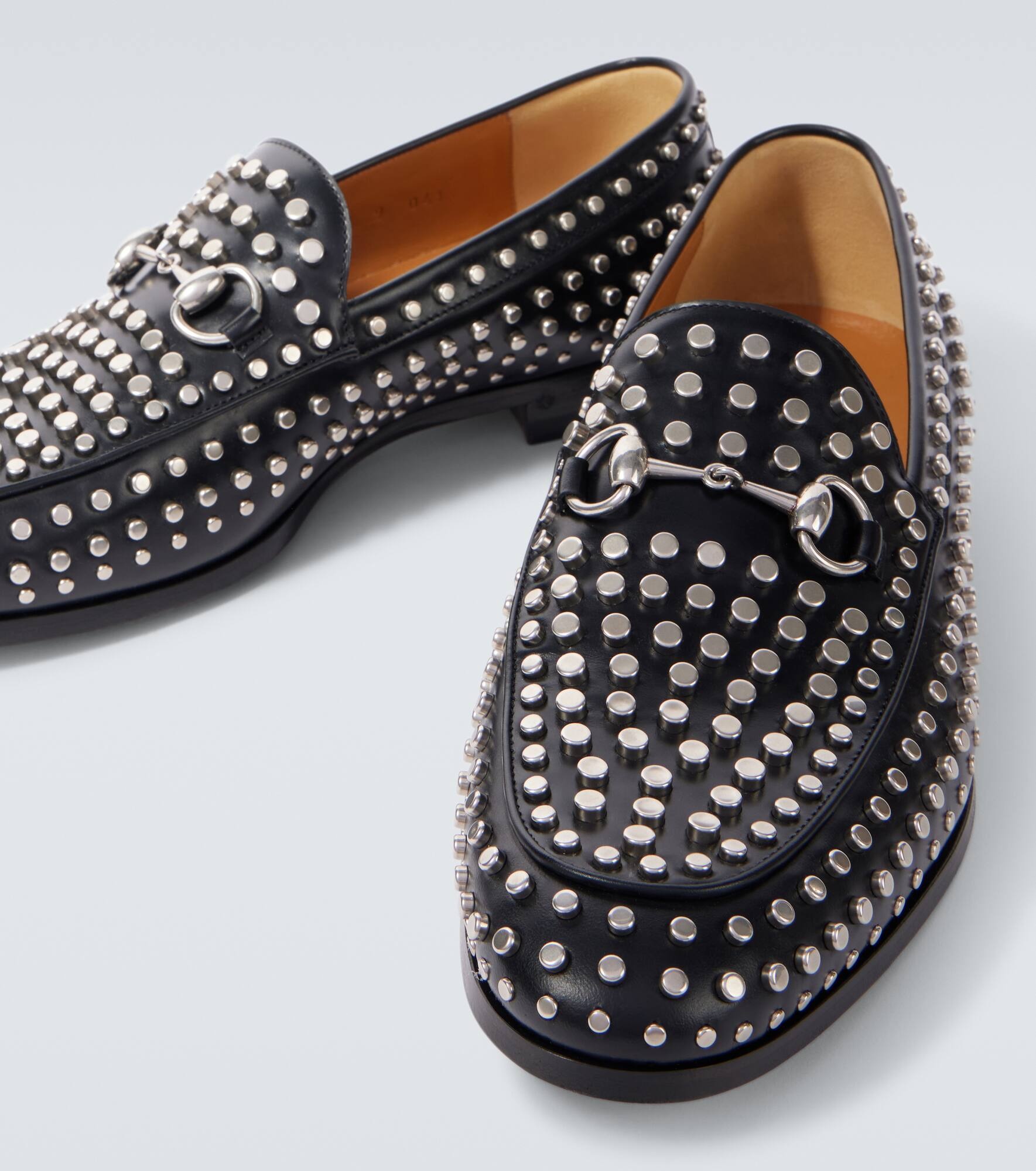 Horsebit studded leather loafers - 3