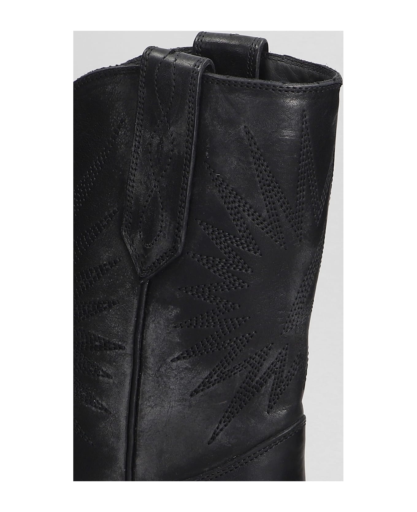 70 Wish Star Texan Boots In Black Leather - 5