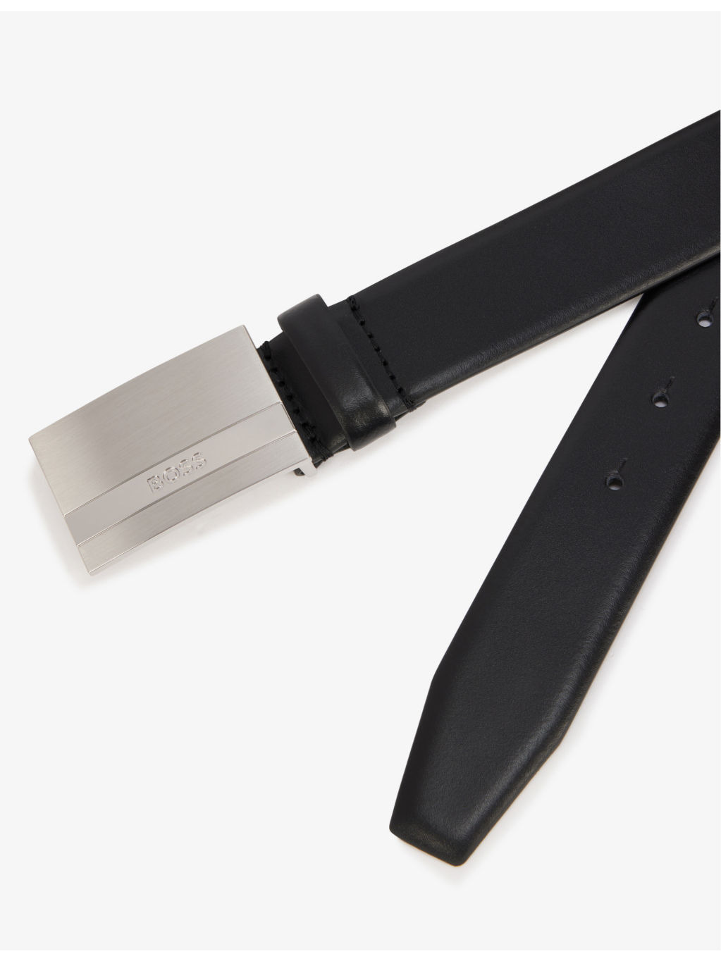 Logo-engraved leather belt - 2