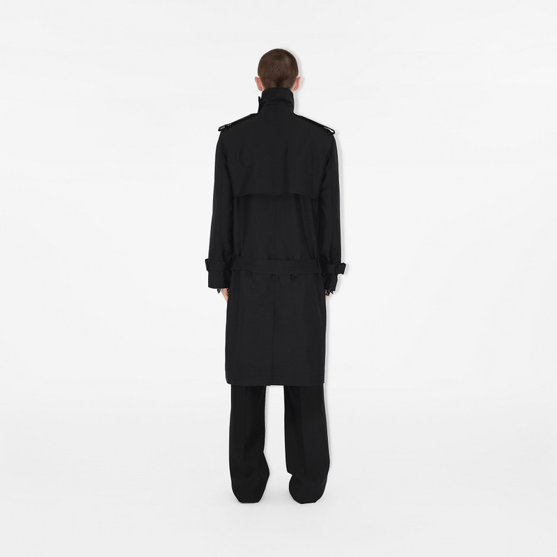 Long Silk Blend Trench Coat 4
