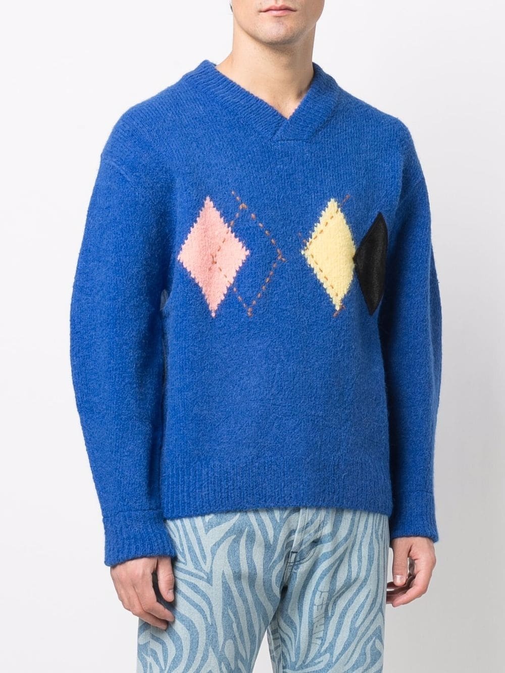 Illand argyle-knit oversized jumper - 4