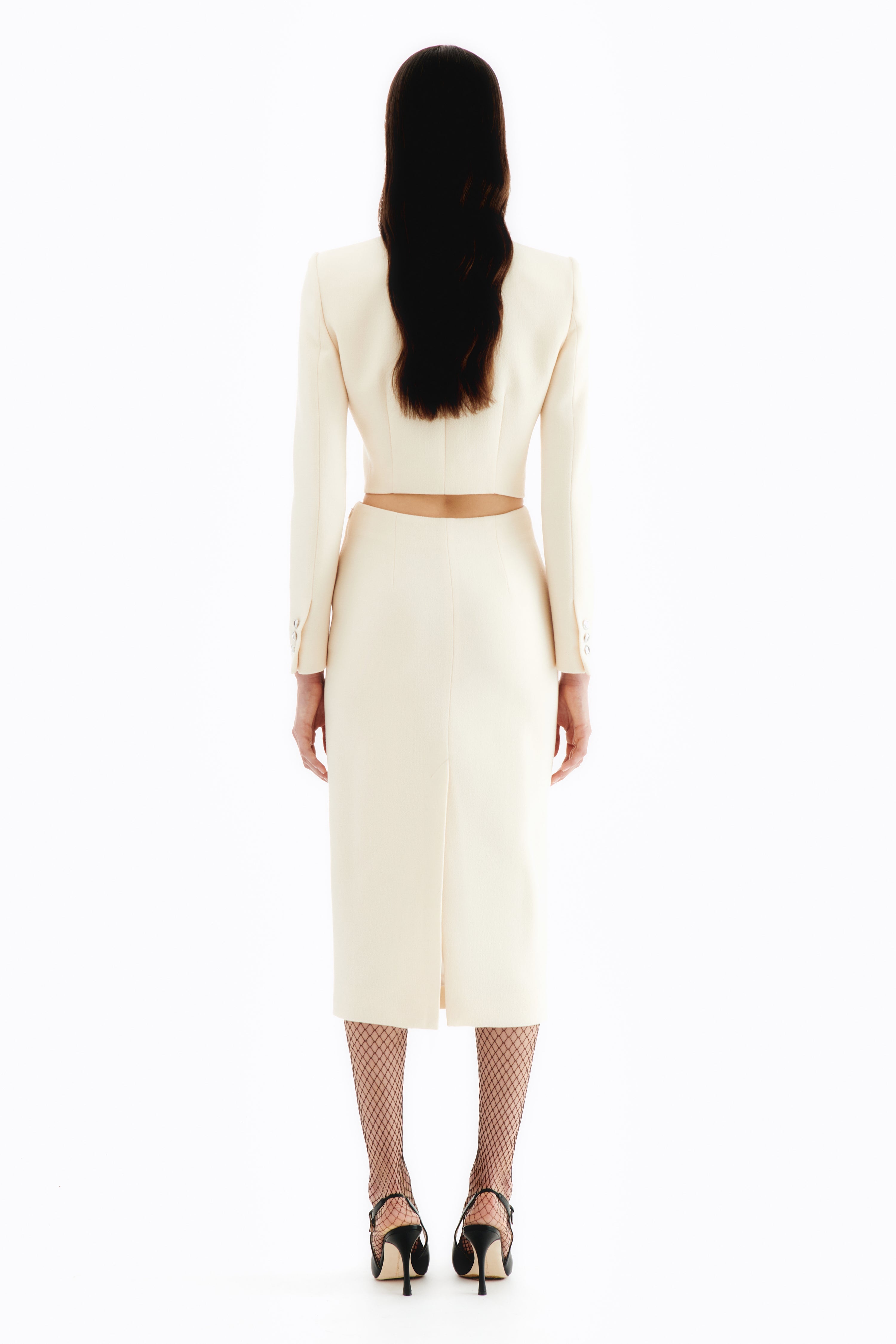 TWEED BOUCLE CROPPED JACKET WITH COLLAR - 4