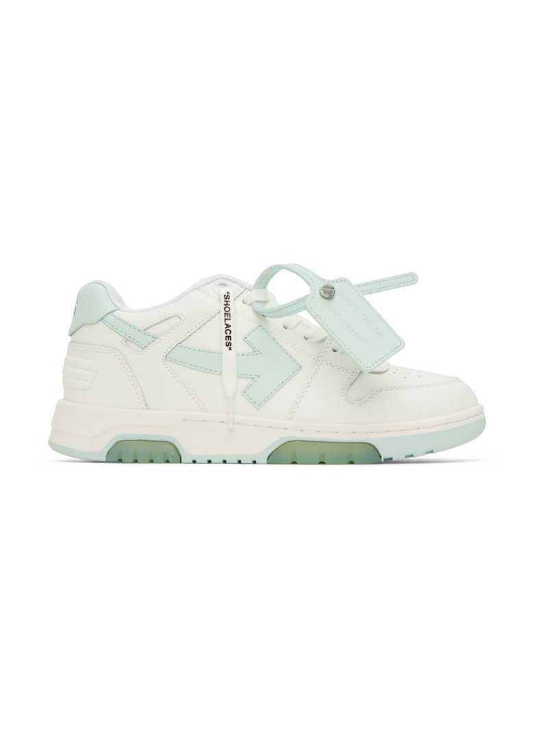 White & Blue 'Out Of Office' Sneakers - 1